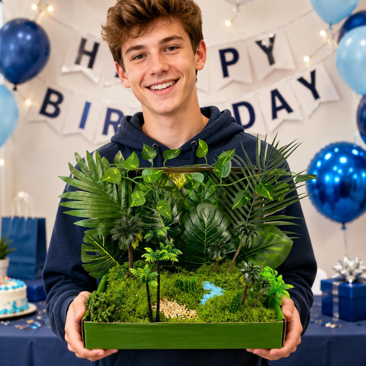 44 PCS Simulated Rainforest Diorama Kit with Box for DIY