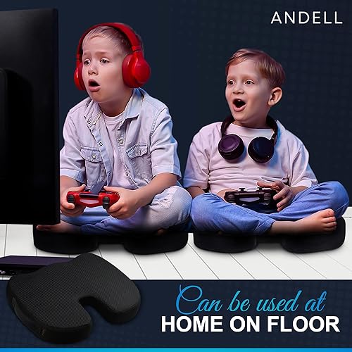 Miniatura 6 de ANDELL Cojín de asiento, cojín de gel y espuma viscoelástica, postura y apoyo para la presión del coxis y alivio del dolor de espalda, lavable,