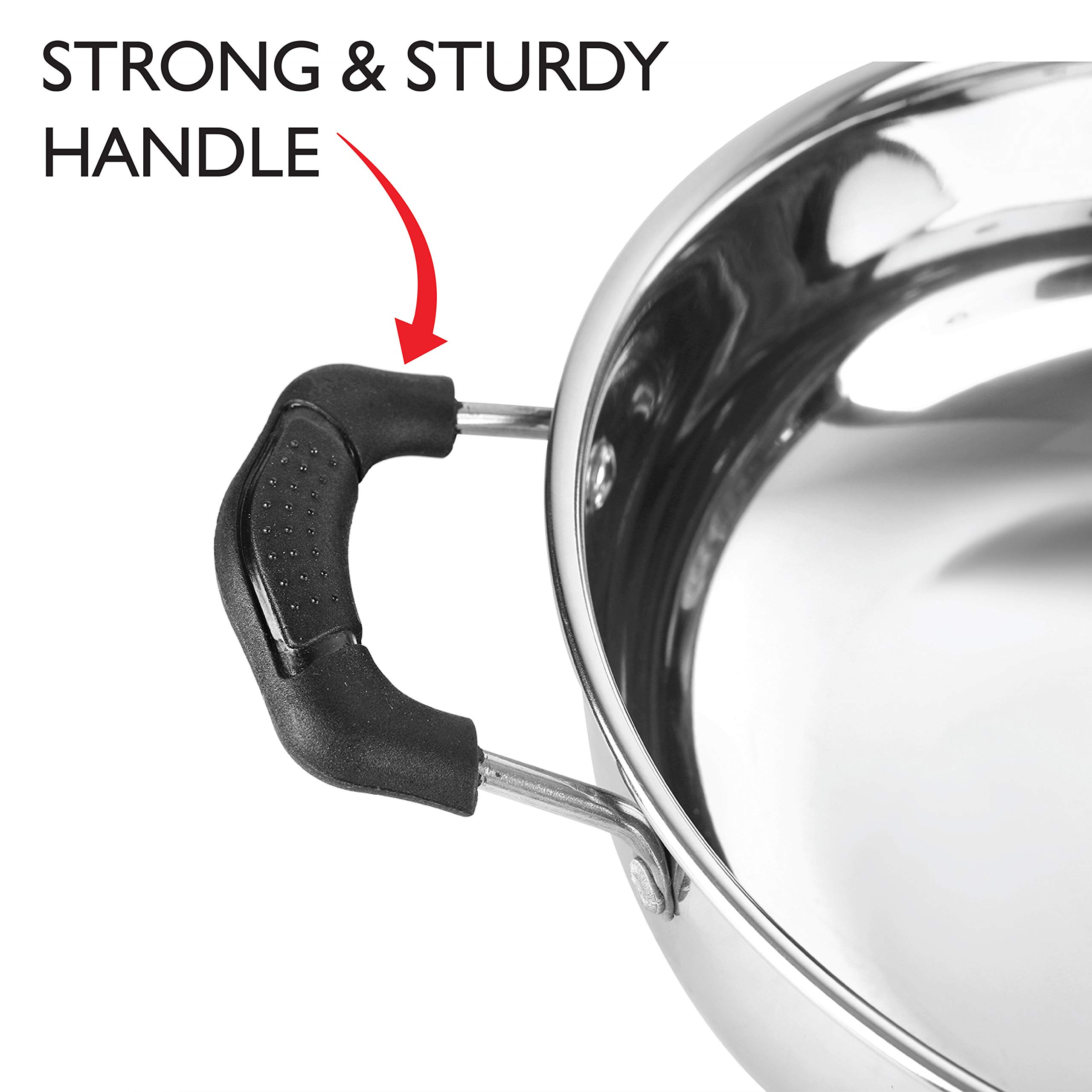 Cello Stainless Steel Kadhai - 3Ltr Induction Compatible -5