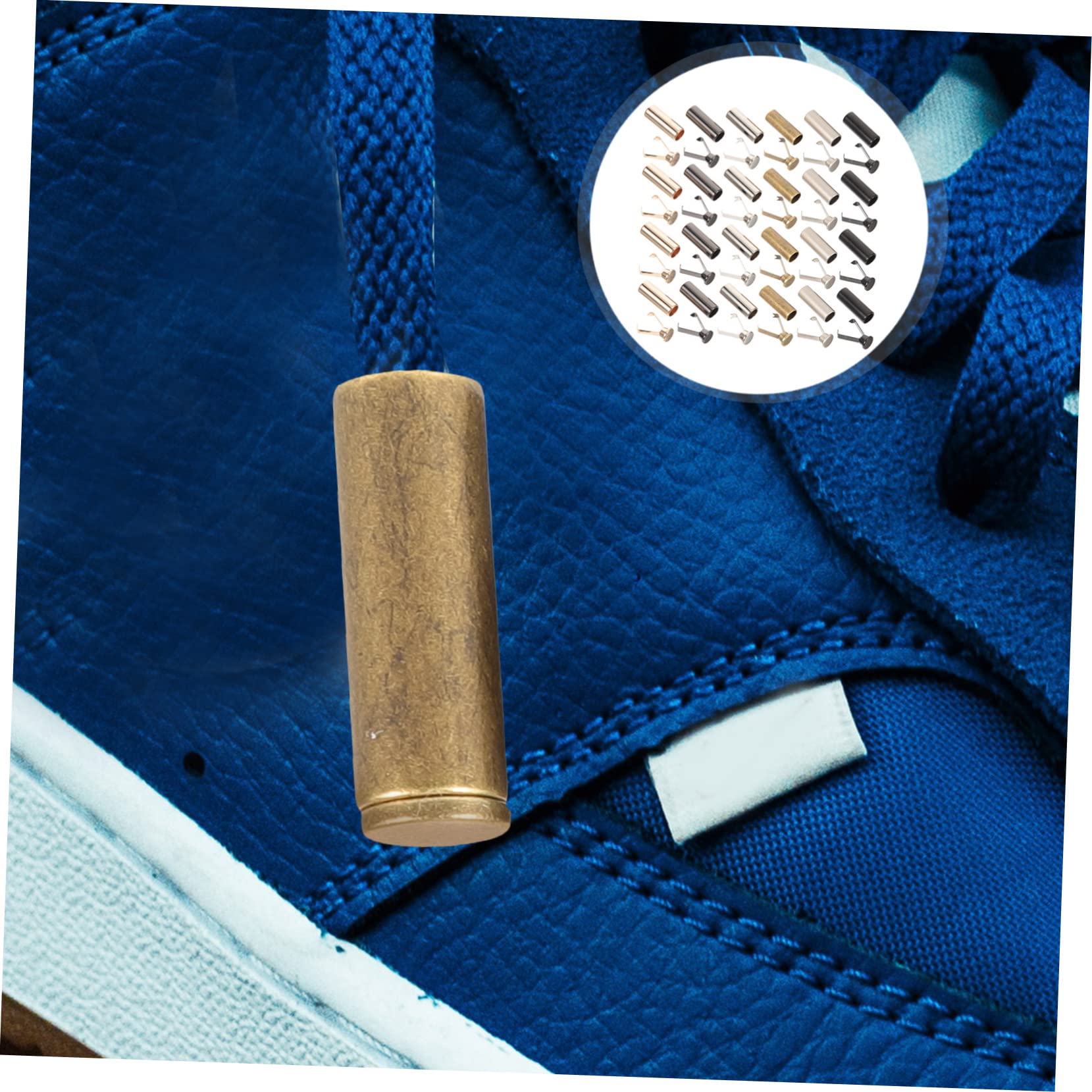 SEWACC 2sets Cord Ends for Drawstrings Shoelace Clips Replacement Tips Metal Cord Locks Pants 24pcs*2