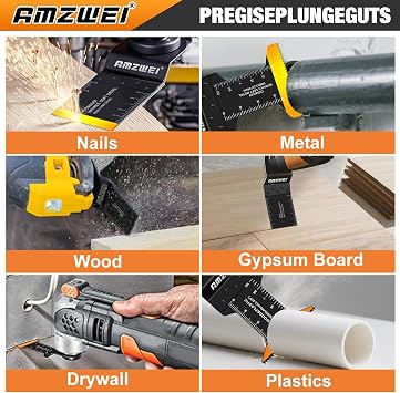 AMZWEI 50PCS Multi Tool Blades,Titanium Multitool Blades for Wood & Metal