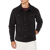 Amazon Essentials Giacca Camicia Invernale in Pile Polare a Maniche Lunghe Uomo, Nero, S