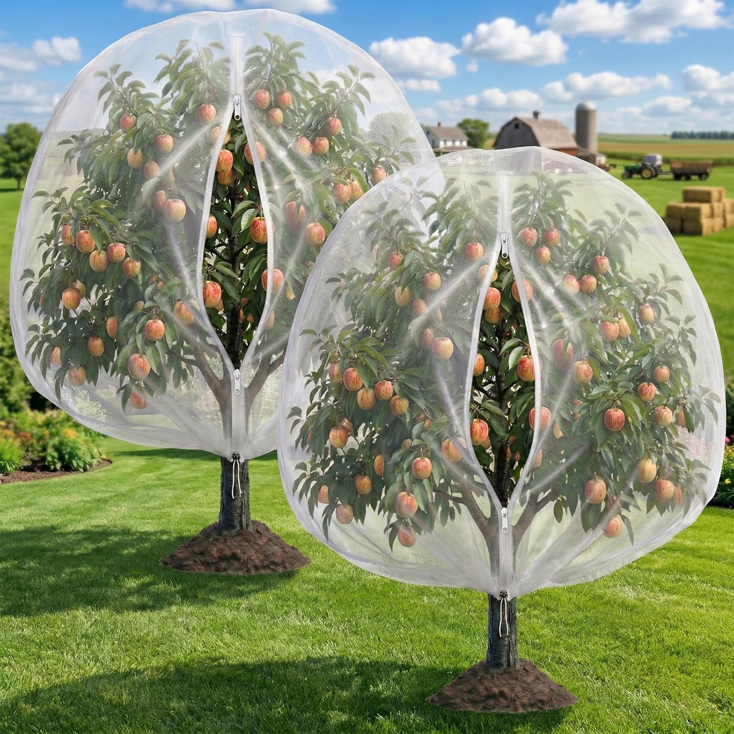 4 Pack Bird Netting for Garden Protection with Zipper & Drawstring - Garden Netting Pest Barrier 4.9x4FT,Cover for Blueberry Bushes Tomato Fruit Tree and Plants Protection from Insect Mosquito Birds