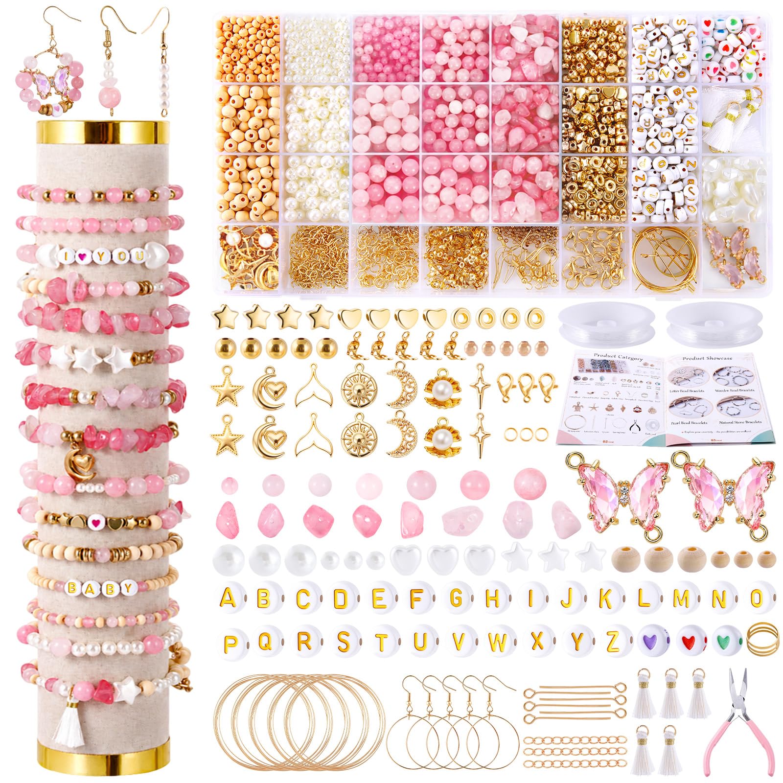 Wurosi 1923 Pcs Jewelry Making Supplies Kit, Bracelet Making Kit for Adult