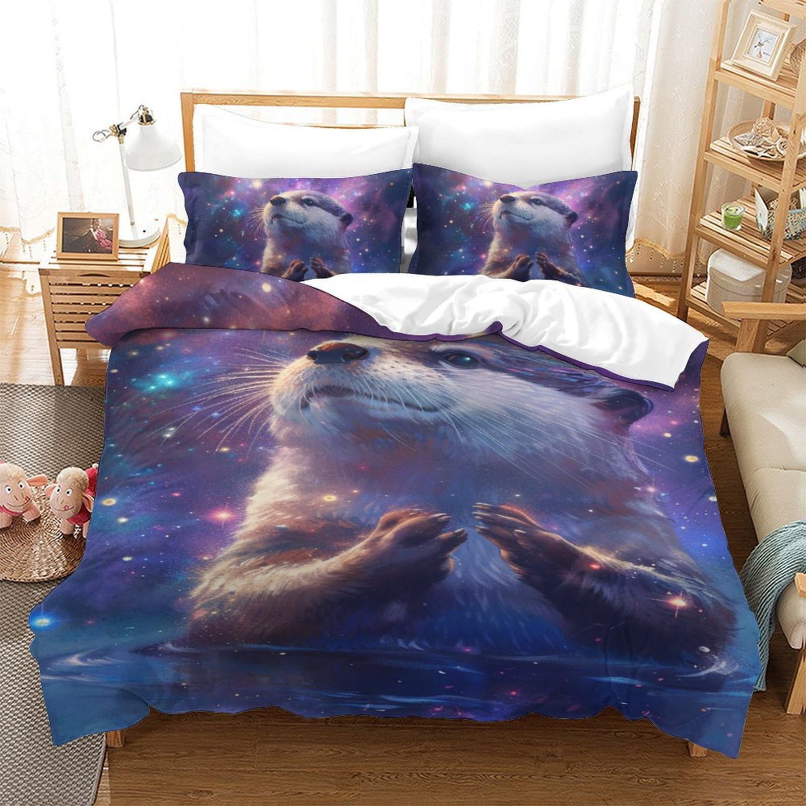 Housse de couette loutre 140x200cm pour créer une chambre enfant cocooning et cosy