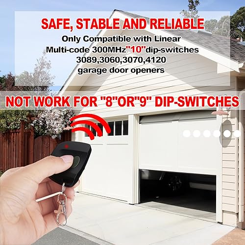 Miniatura 5 de 9 piezas de control remoto de puerta de garaje para multicódigo lineal 300 mhz 10 interruptor de inmersión 3089 3060 3070 abridor de puerta remoto