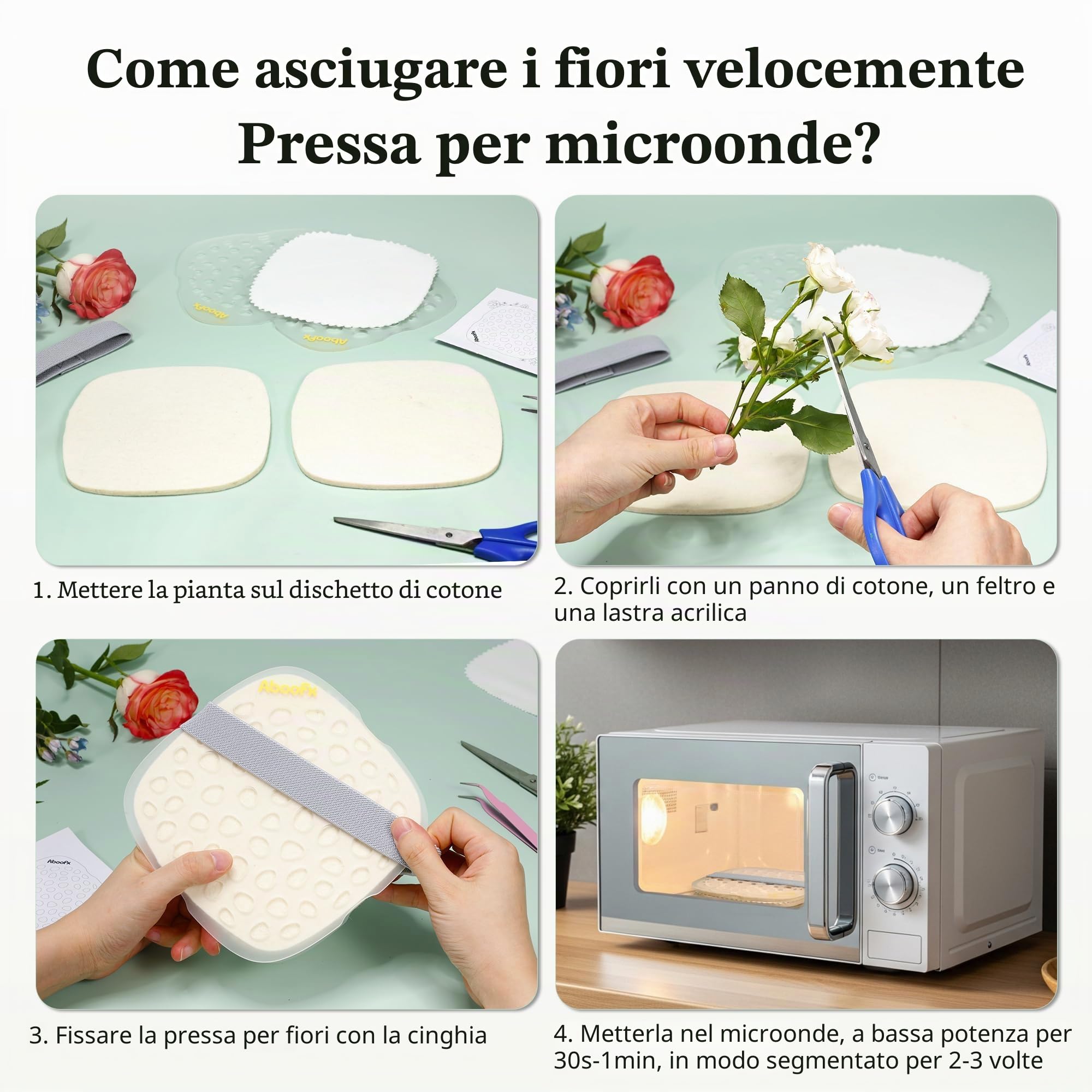 Aboofx Spremiagrumi per forno a microonde, 16 x 16 cm, kit per pressa per fiori e foglie, per fai da te, artigianato, regalo di Natale
