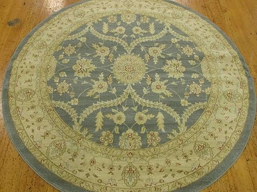 Miniatura 8 de Unique Loom Edinburgh Collection - Alfombra clásica oriental tradicional francesa inspirada en el campo (6 pies x 6 pies, redonda, azulbeige)