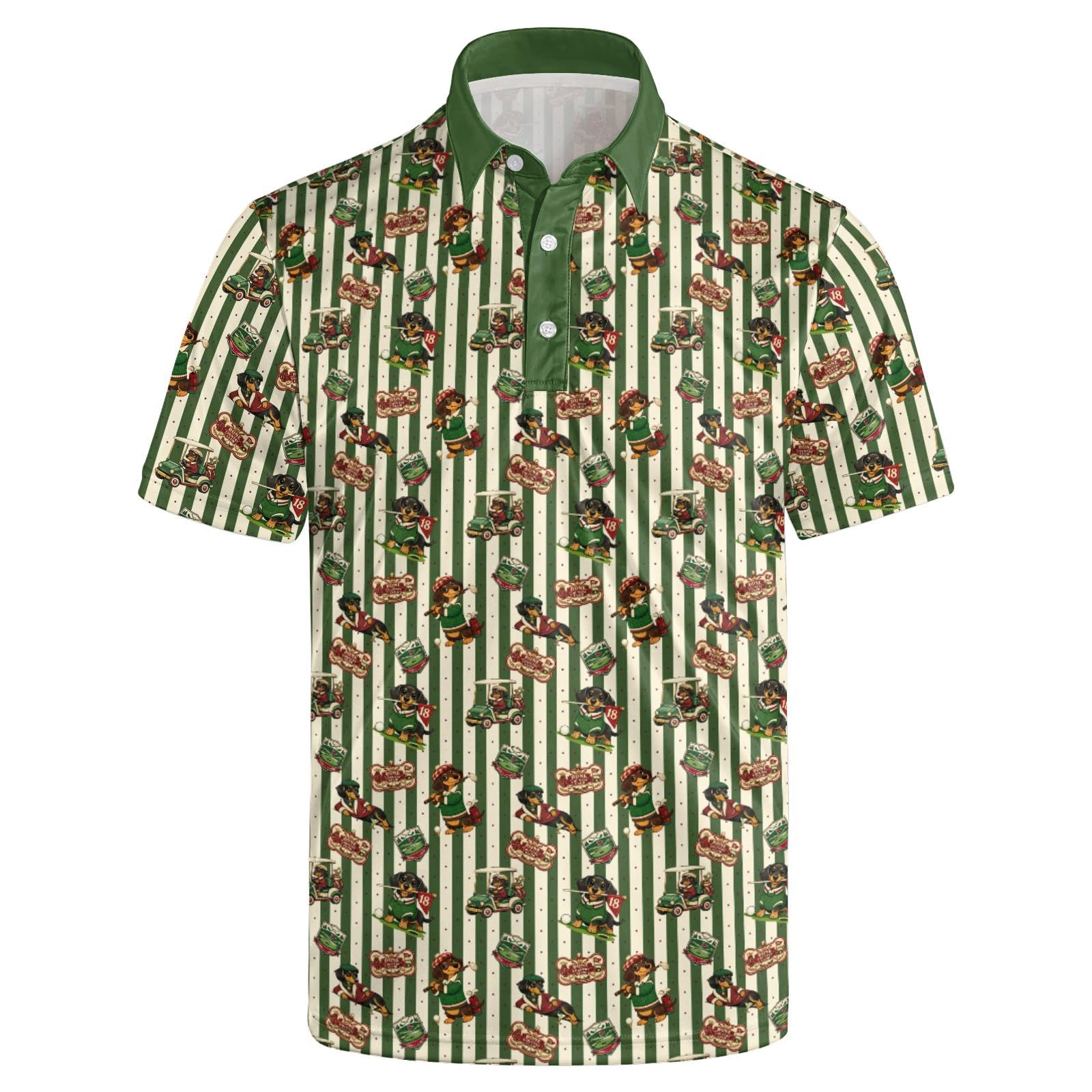 Men's Funny Golf Shirt Short Sleeve, Casual Polo Shirts for Men