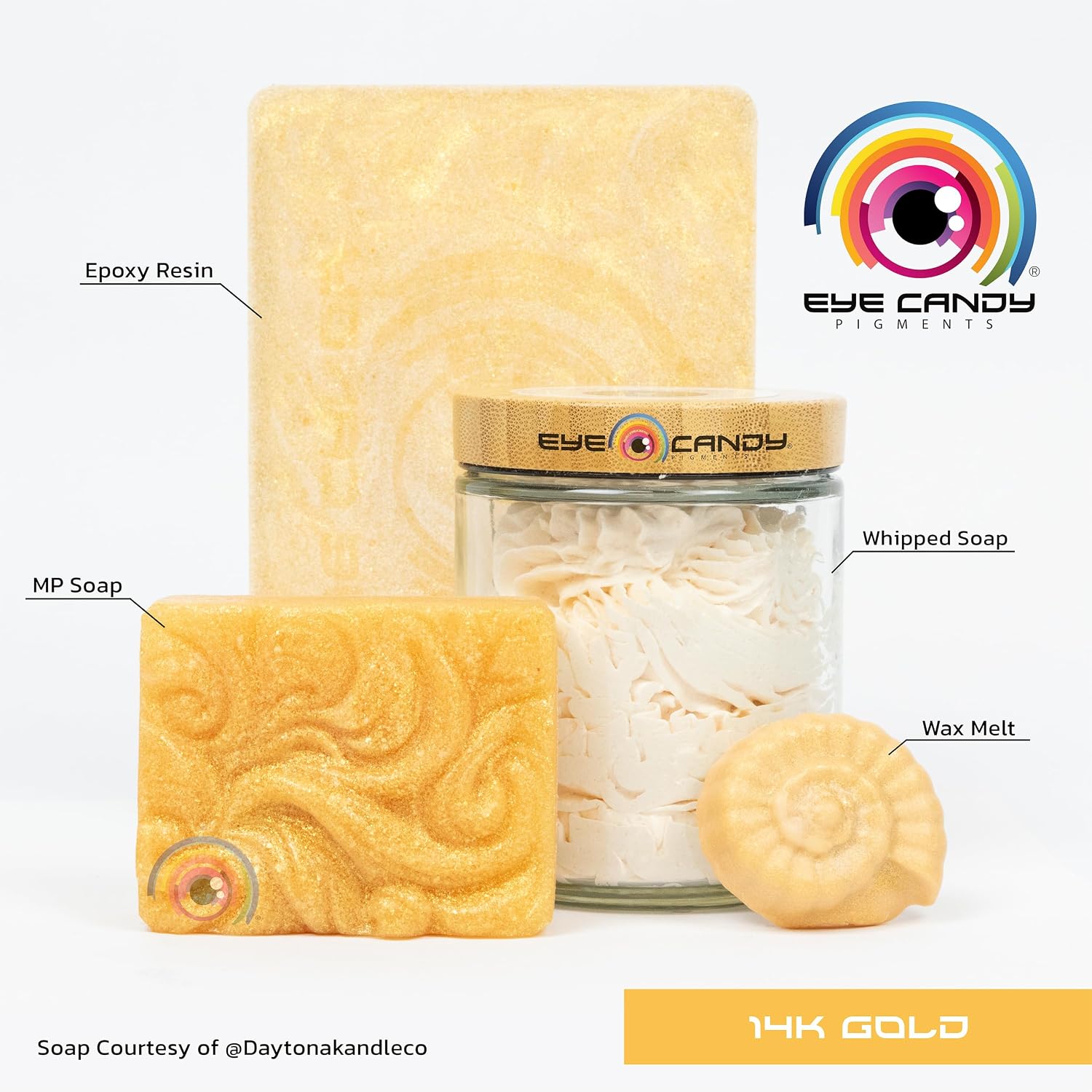 Eye Candy Pigments Premium Gold Mica Powder - 14k Nugget Gold (50gr) - for Epoxy, Resin, Soap, Paint, Woodworking, Acrylic Pouring, Bath Bombs, Fishing Lures - DIY Arts and Crafts Additive
