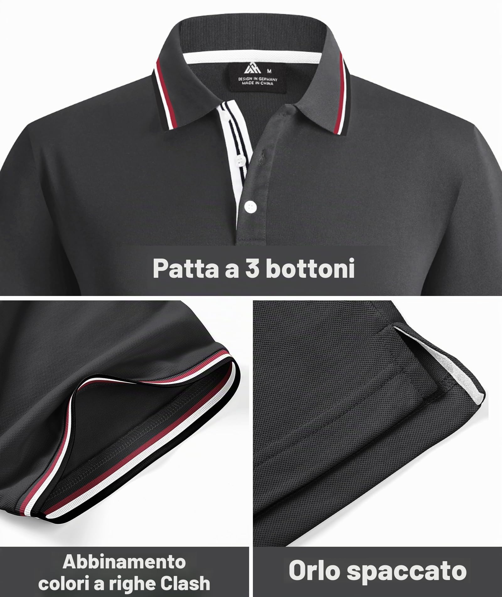 SwissWell 5 Pezzi Polo Uomo Manica Corta Asciugatura Rapida Traspirante Polo Golf Estiva Casual T-Shirt per Uomo