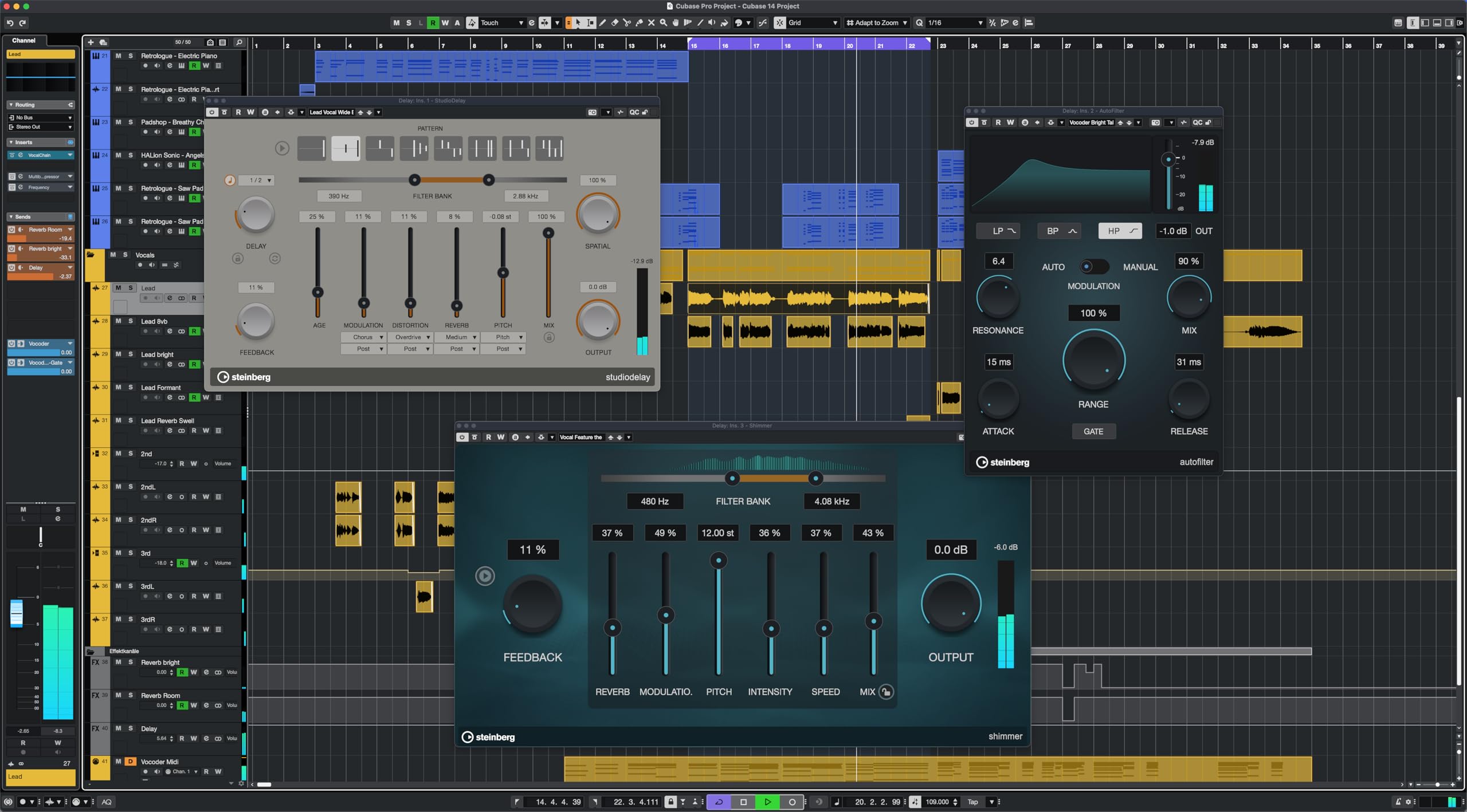 Steinberg Cubase Pro 14 Audio-MIDI-Sequenzer, Recording Software für Studioanwendungen oder Home Recording | 1 Gerät | 1 Benutzer | Aktivierungscode per Email