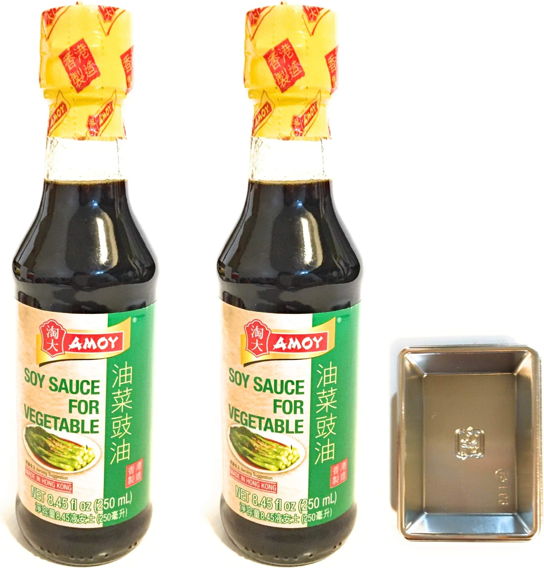 2 Pack Amoy Soy Sauce For Vegetable 8.45 Fl Oz And 2 Soy Sauce Dish