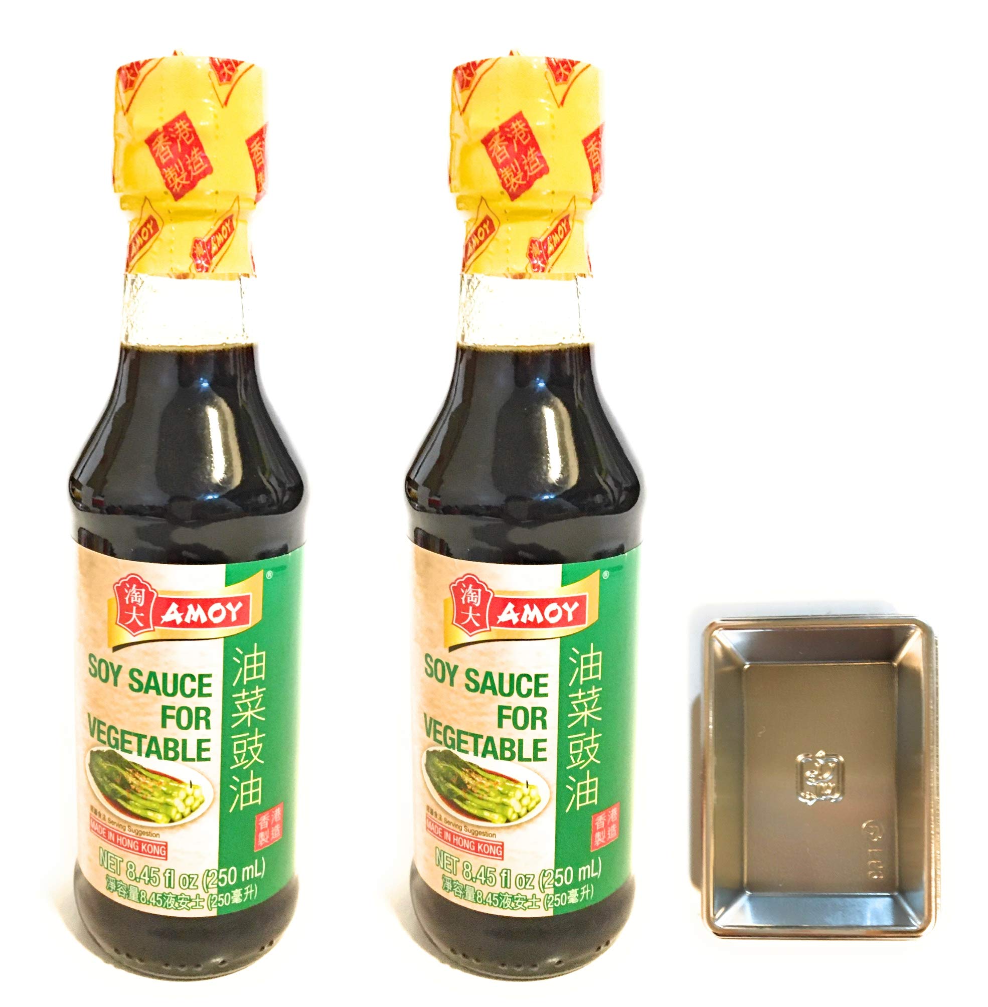 2 Pack Amoy Soy Sauce For Vegetable 8.45 Fl Oz And 2 Soy Sauce Dish