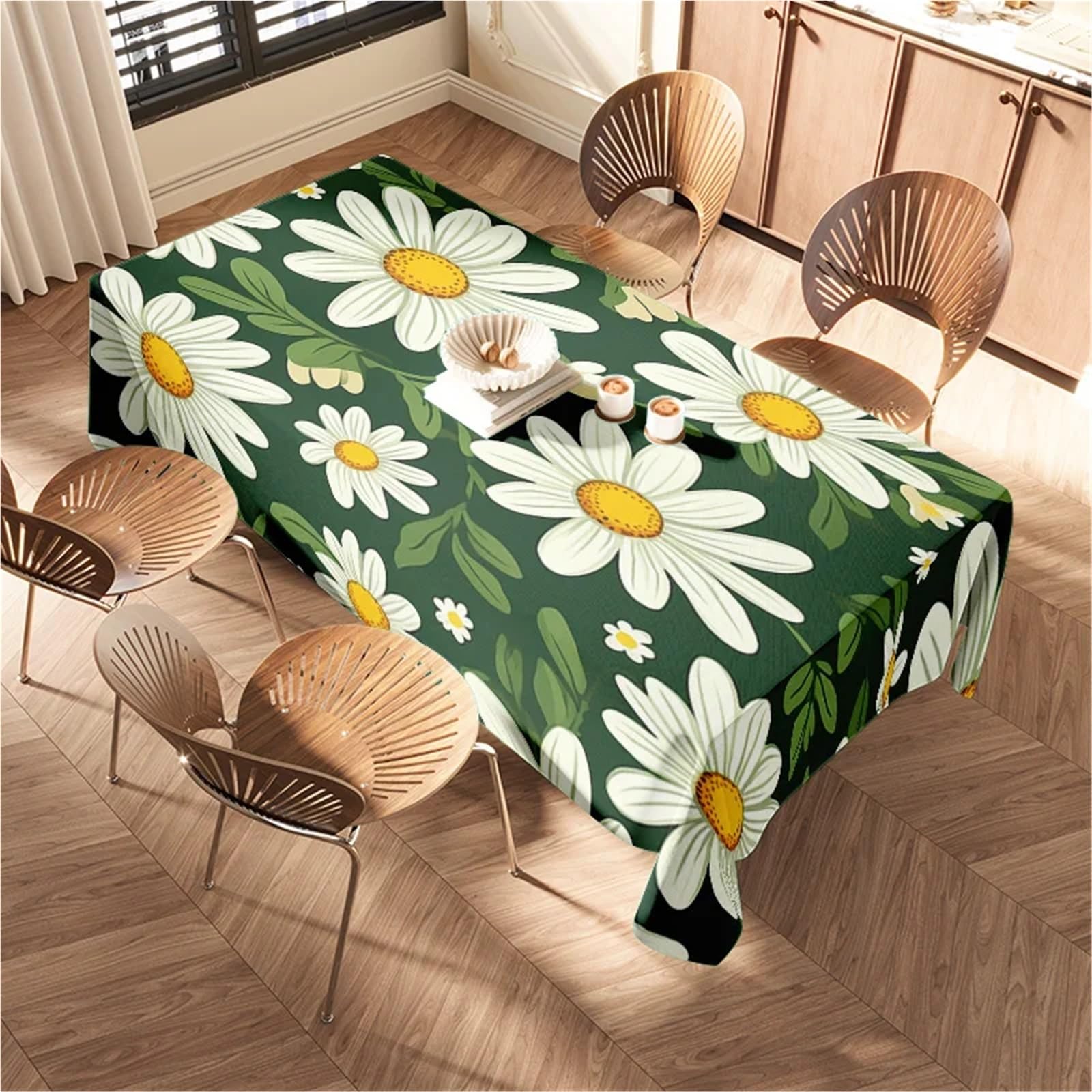 Mantel Flores Mantel Floral Moderno for decoración del hogar con Estampado de vegetación, Tela fácil Cuidado for Comedor o Cocina, Varios tamaños Disponibles(100X140CM)