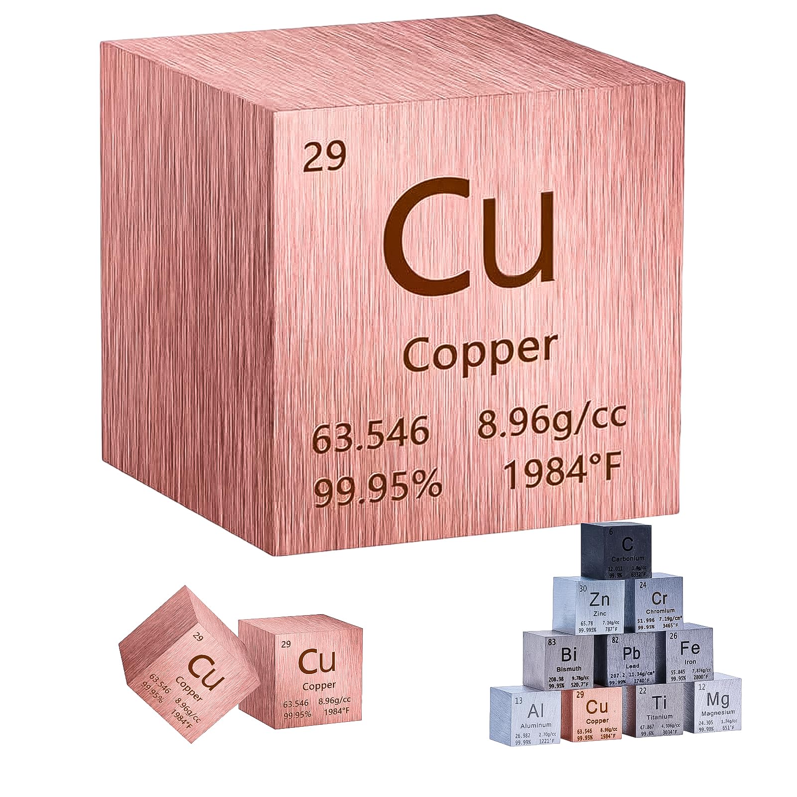 Copper Cube, Cube Metal Density Cube Metal Element Cube Periodic Table of Elements Collection Education Science with Cube High Density Cube Metal Block Cube Science Density Cube 1 inch