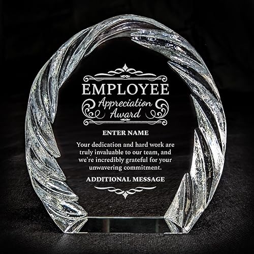 Miniatura 42 de Premio personalizado grabado con láser, diseño grabado con láser, agradecimiento, añade tu propio texto, incluye caja de regalo, premio al empleado