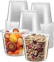 Vista 12 de {1 onza, 200 tazas} Vasos de plástico transparente para porciones sin tapas, pequeños recipientes para control de porciones, chupitos de gelatina