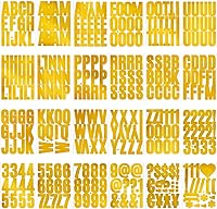 Vista 12 de 500 piezas de 10 hojas de calcomanías de letras, calcomanías de números de buzón de vinilo autoadhesivas impermeables, calcomanías de números