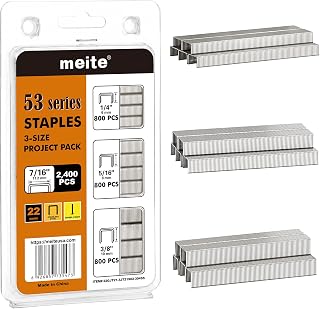 meite Stainless Steel JT21 Staples, 3 Sizes (1/4“-3/8”) 2,400 Counts