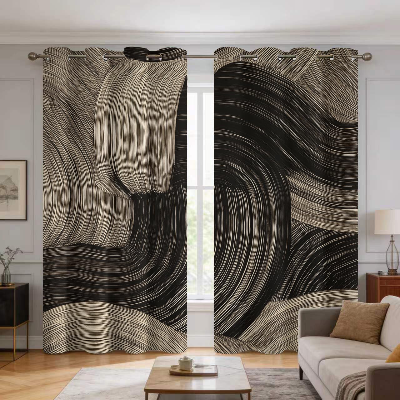Rideaux occultants thermiques rétro 117x137cm protègent du froid et habillent le salon
