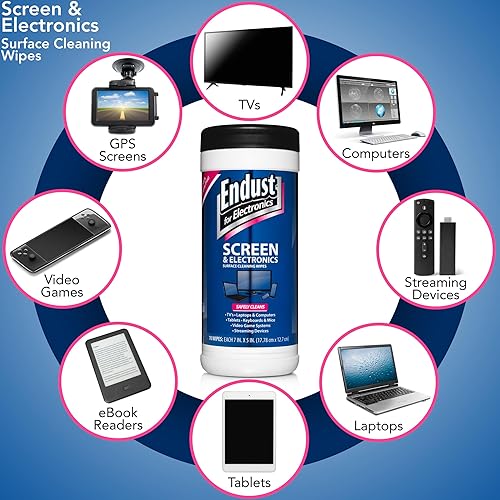 Vista 2 de Endust for Electronics Paños limpiadores para pantallas LCD y de plasma Paquete de 6 Blanco