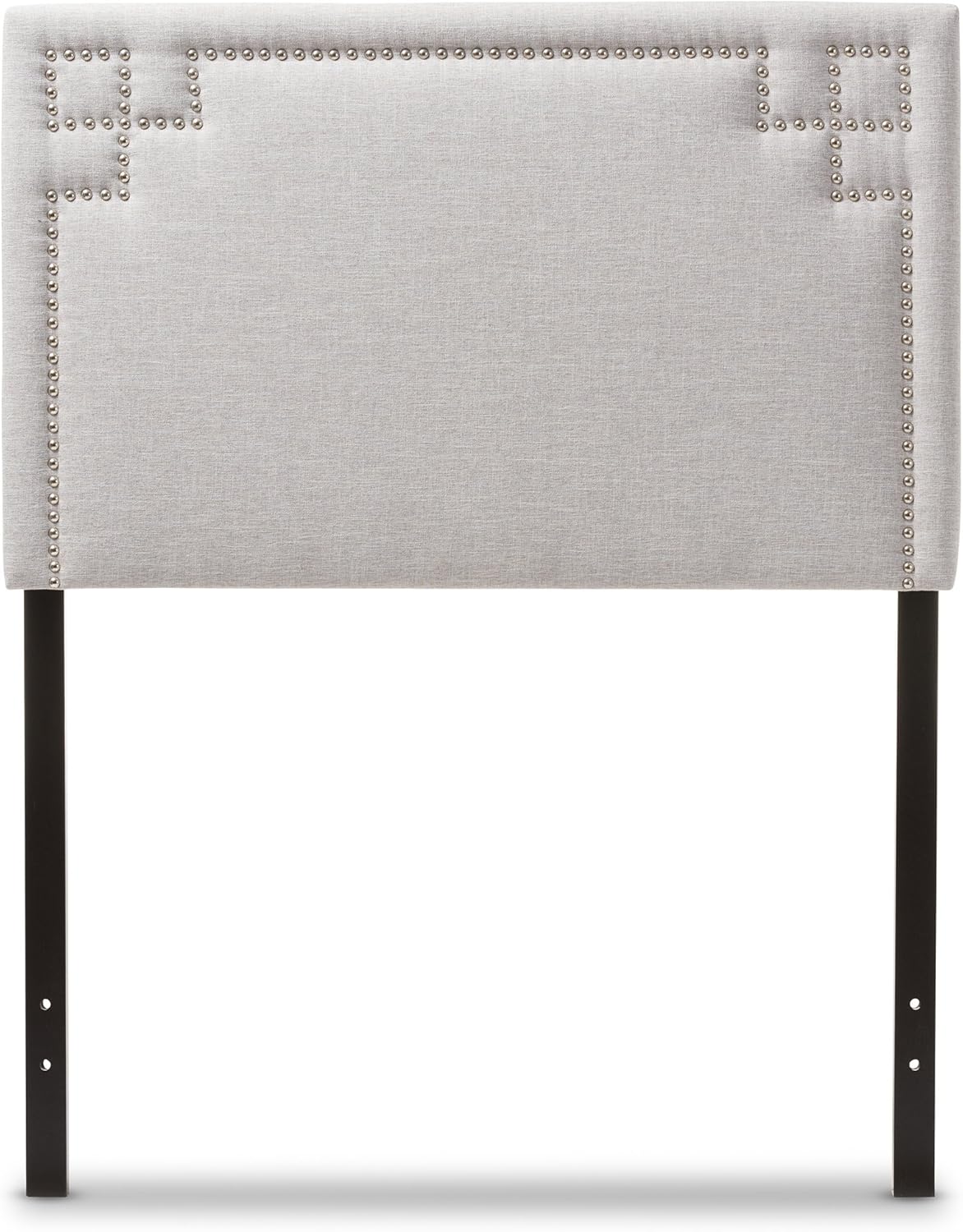 Baxton Studio Geneva Modern and Contemporary Greyish Beige Fabric Upholstered Twin Size Headboard
