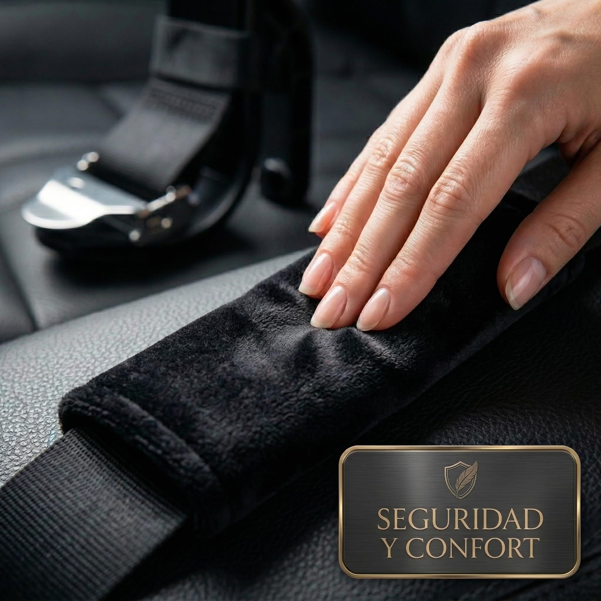 Pack de Cinturon Embarazada Coche Homologado + 2 Almohadillas de cinturón embarazada coche | Accesorios Coche | Adaptador Cinturón | Embarazo | Cinturón embarazo | Seguridad bebe.