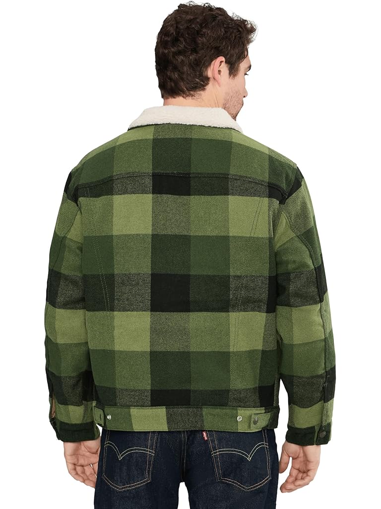 Green Levi's® Relaxed Fit Plaid Trucker