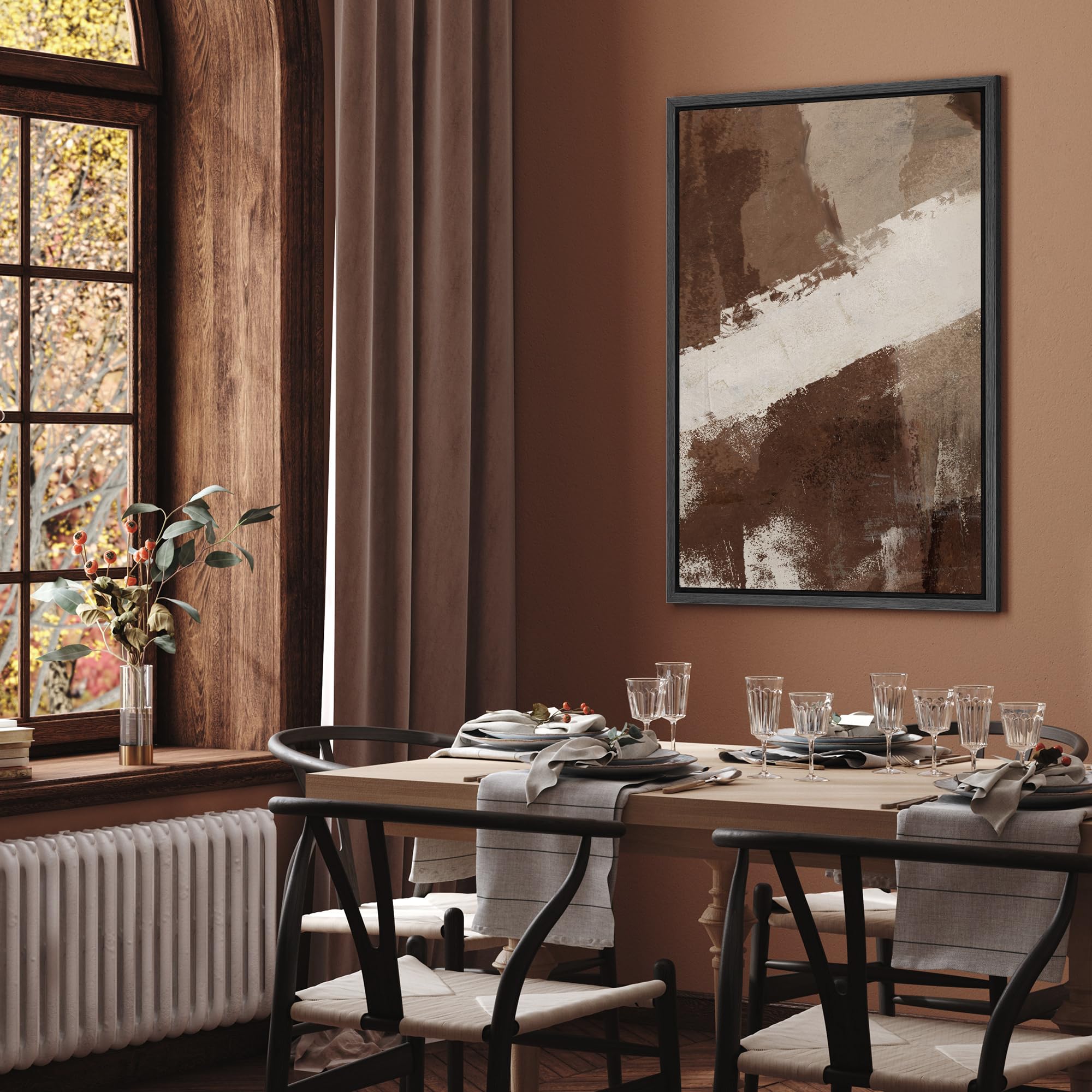 Amazon.com: SIGNFORD Framed Canvas Print Wall Art Chocolate Swirl