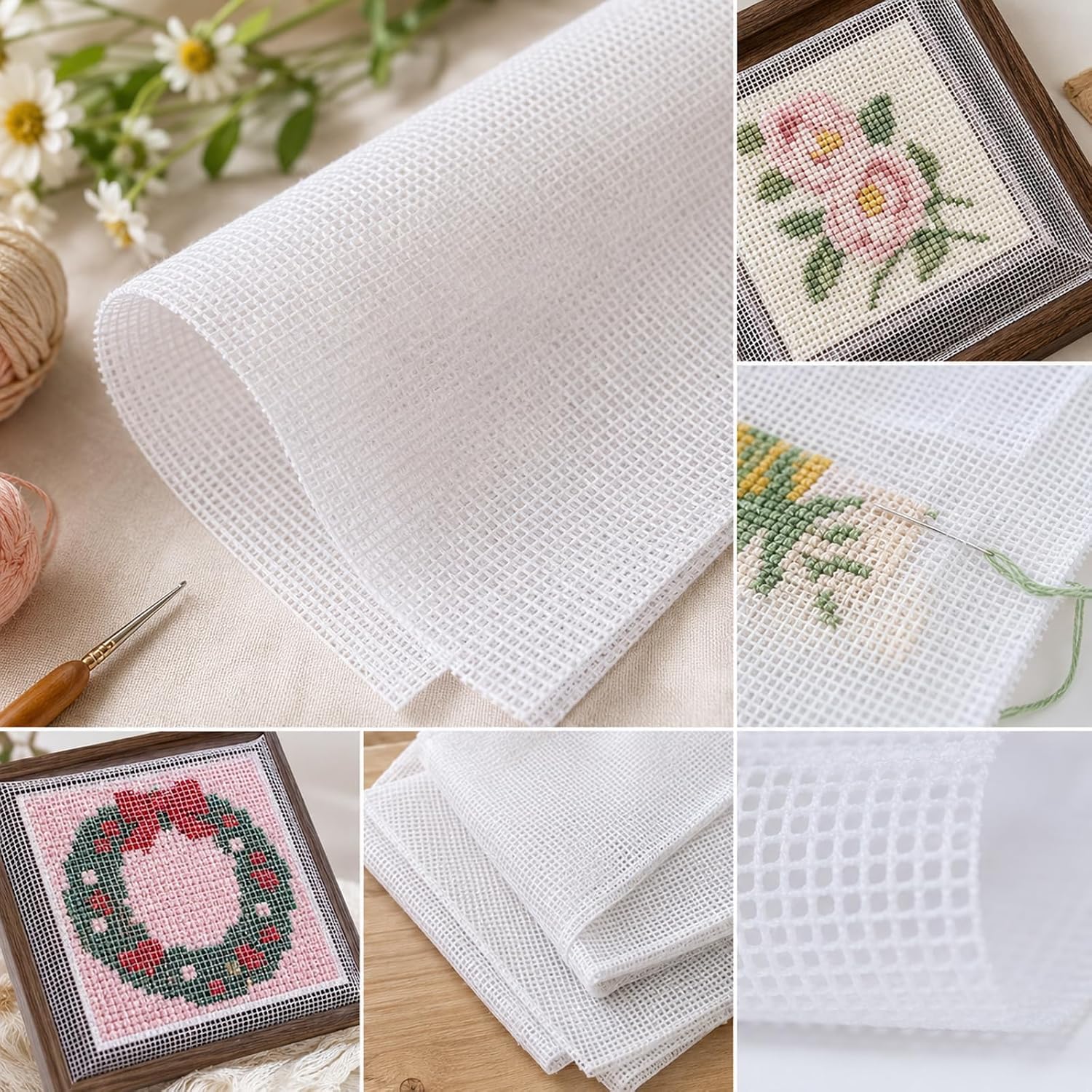 14 Mesh Needlepoint Canvas, 20" x 20.5" Blank Needle Point Canvas