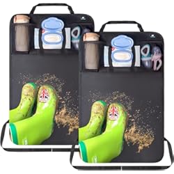 Cubre Asiento Trasero Termichy Protector del asiento para coche- Funda Trasera con Protección de Ruedas con Organizador Trasero- Protector de Asiento Trasero (B 2PC)