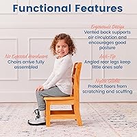 Vista 4 de Silla ECR4Kids montada con espalda escalonada de 3 peldaños, Natural, 2