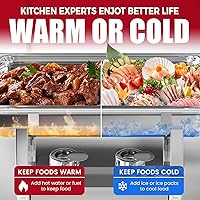 Vista 5 de IMACONE Juego de 6 Platos Calentadores de Buffet, Calentadores Rectangulares de Acero Inoxidable de 8QT y Conjuntos Calentadores de Buffet