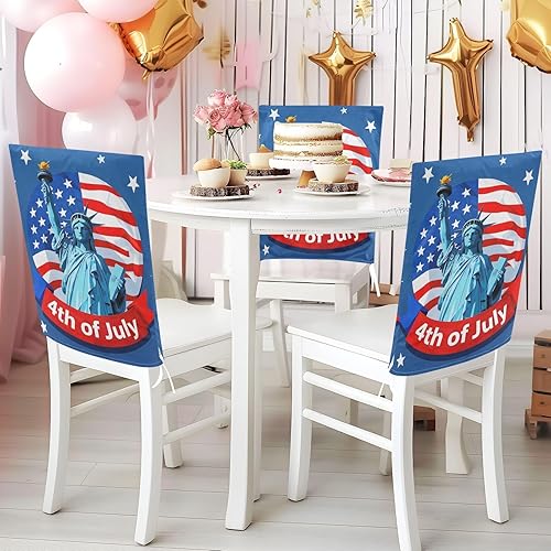 Miniatura 5 de 4 de julio Día de la Independencia Blue Liberty - Funda decorativa para silla de oficina para festivales (Pascua, graduación, etc.), fundas