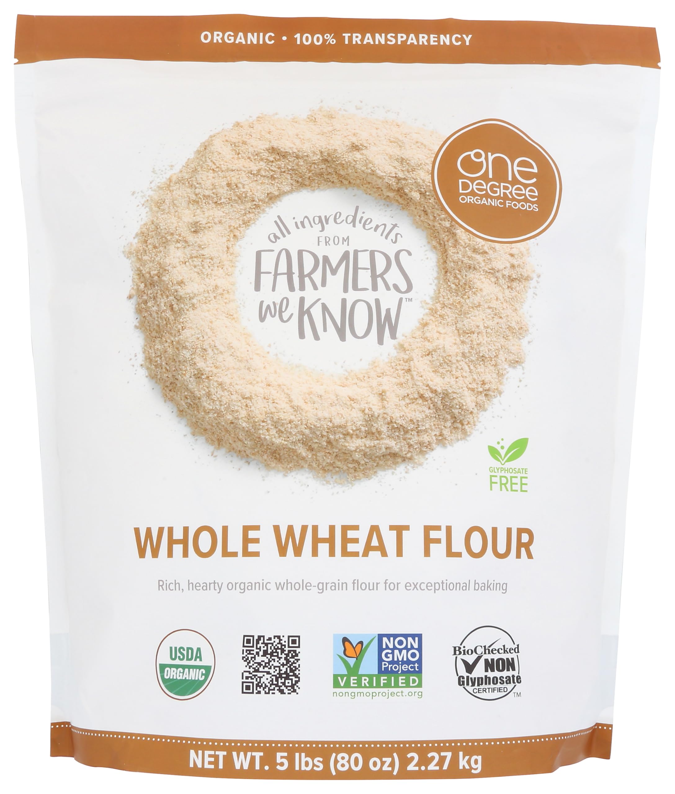 Onedeg: Flour, Og2, Whole Wheat, 80 OZ