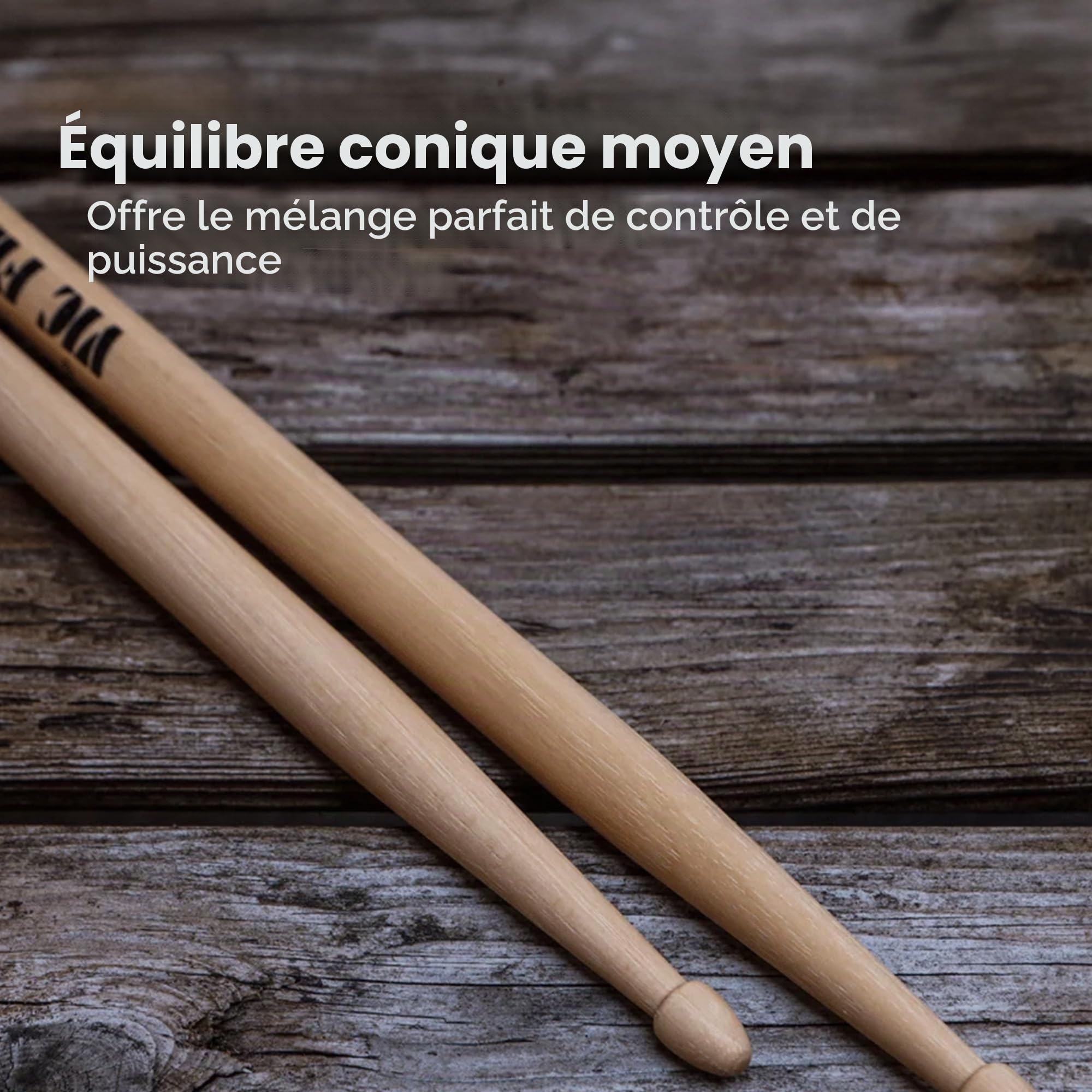 Vic Firth American Série Classique Baguettes de batterie - 5B - American Hickory - Pointe en bois - 4 Paires P5B.3-5B.1