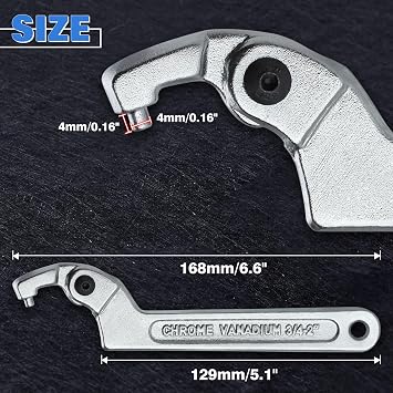 Adjustable C Spanner Hook Wrench, 3/4-2 (19-51mm)
