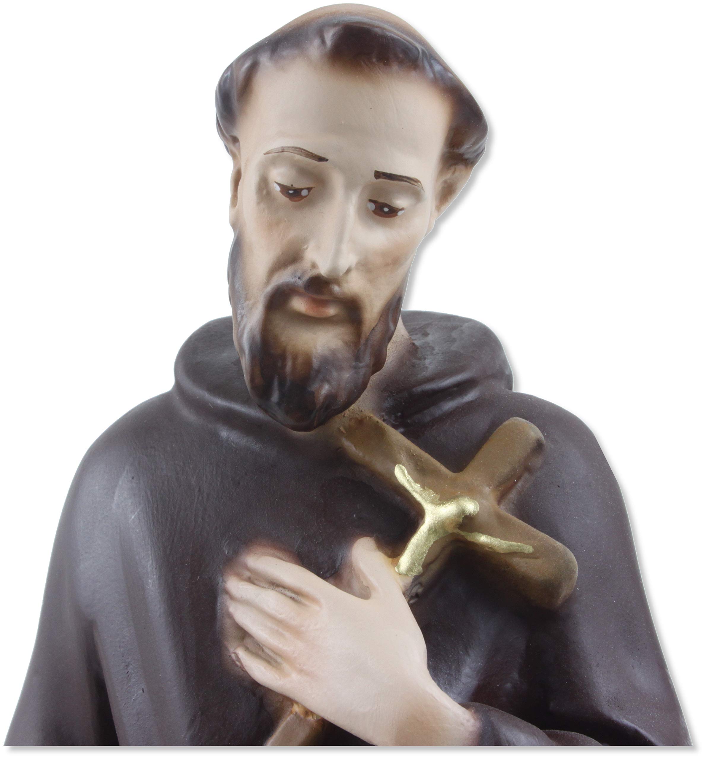 Proposte Religiose Statua di S. Francesco d'Assisi in Resina. Altezza cm 30. Dipinta a Mano.