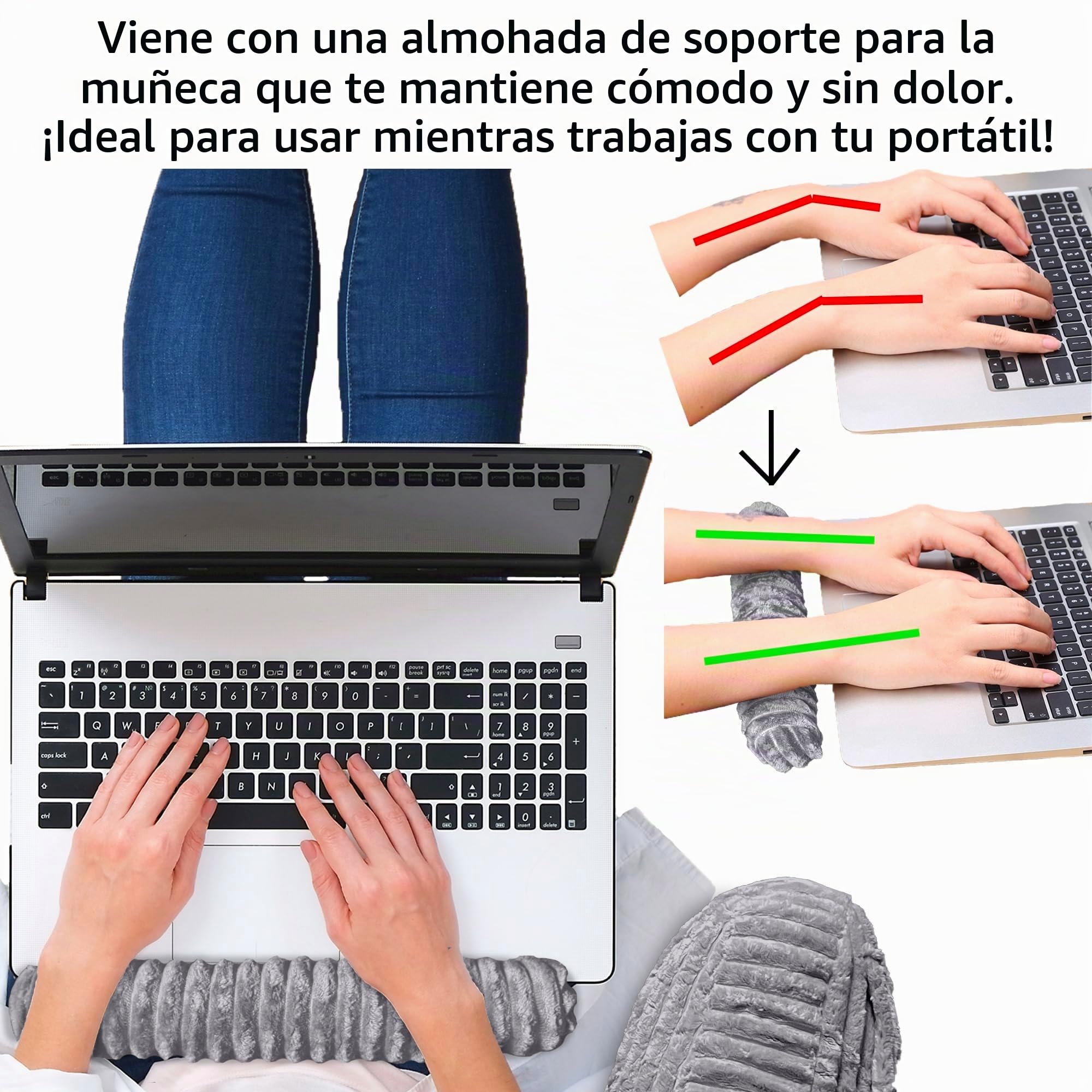 Homie Almohada para Reposo en Cama de Lectura de Primera Soporte para la muñeca, Tiene reposabrazos