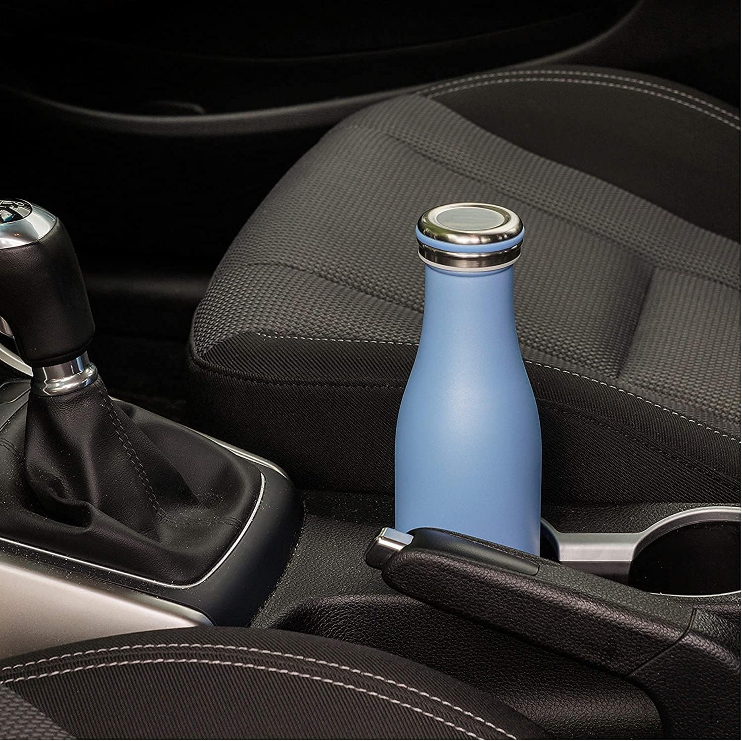 Lurch Germany Thermal Bottle for Hot and Cold Drinks Made of Double-Walled Stainless Steel (Pearl Blue, 16, oz. | 0.5l)