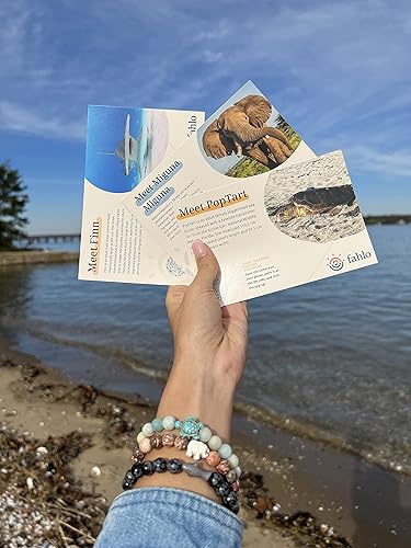 Miniatura 3 de Fahlo Pulsera de seguimiento de tortuga marina, elástica, soporta la conservación de tortugas marinas, talla única para hombres y mujeres, Piedra,