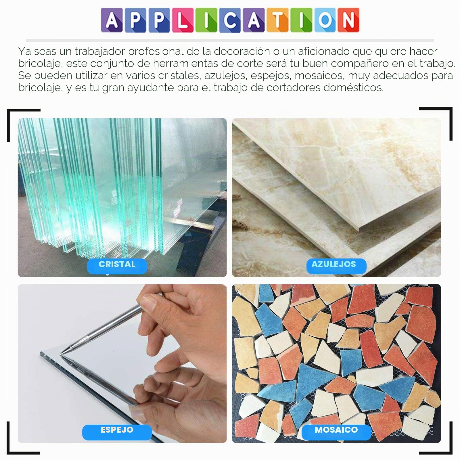 Glarks Juego de 4 alicates de cristal resistente para cortar mosaicos, azulejos, espejo, vidrieras, con cortador de vidrio y lápiz estilo lápiz, corte de vidrio para mosaicos, espejo y vidrieras