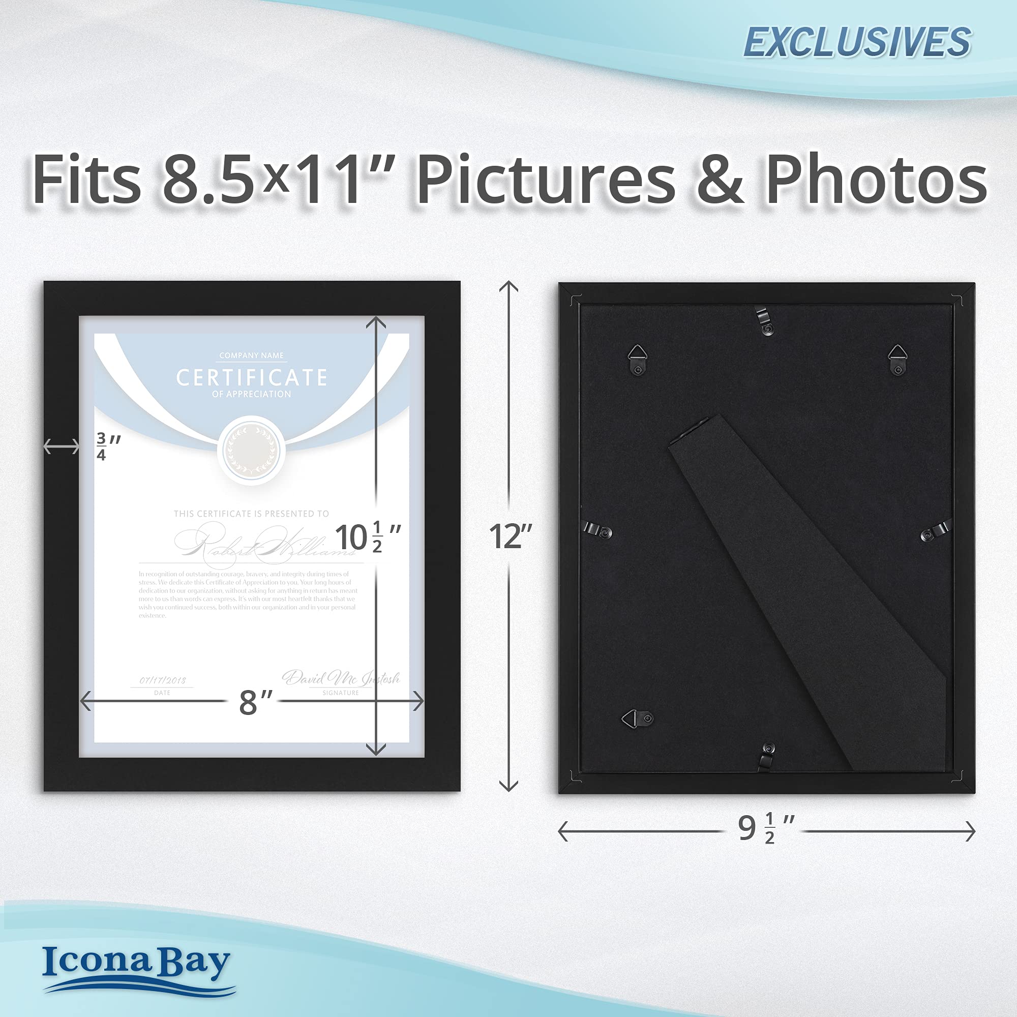 Buy Icona Bay 8.5x11 Diploma Frames (Black, 6 Pack), Sturdy Wood