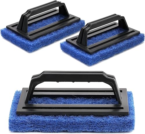 Caydo Paquete de 3 almohadillas de limpieza de serigrafía, cepillo limpiador azul con asa, removedor de tinta de serigrafía para recuperar marcos de