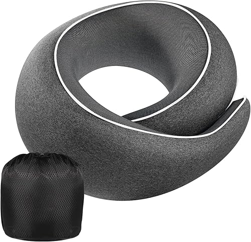 Almohada para el Cuello de Avión, Espuma Viscoelástica 100% Pura, Almohada de Viaje para el Cuello, Soporte para el Cuello de Viaje, Diseño