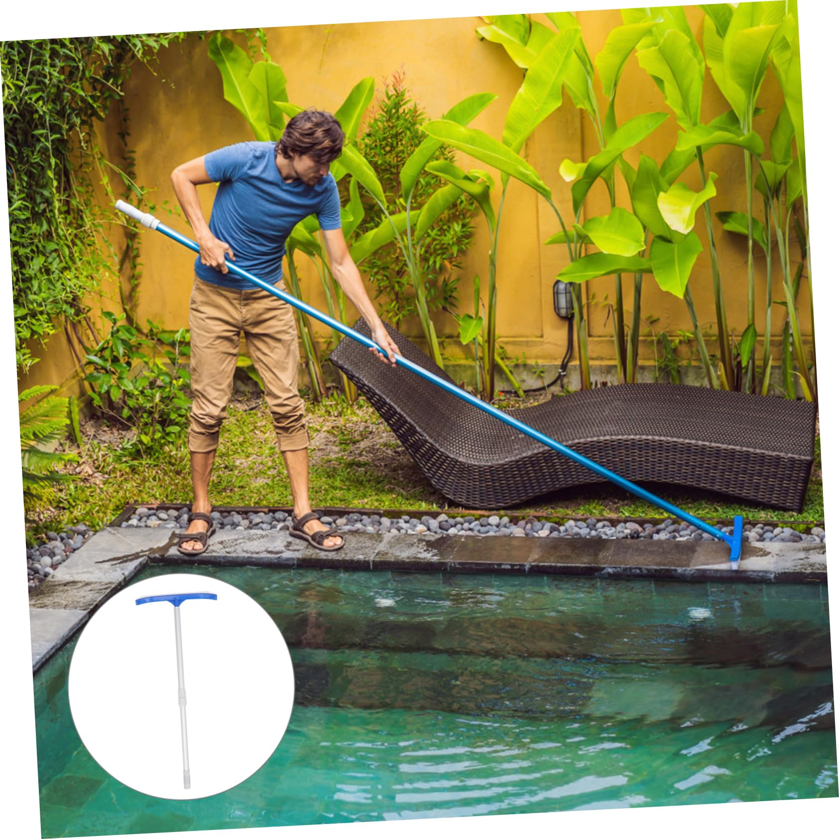 Brosse de Nettoyage pour Piscine Abs, Poils Longs Robustes, 1 Set