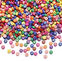 Vista 9 de ToBeIT - 1000 cuentas de letras de acrílico con forma de alfabeto, cuentas redondas de 4X7mm, cuentas blancas, accesorios de joyería, abalorios