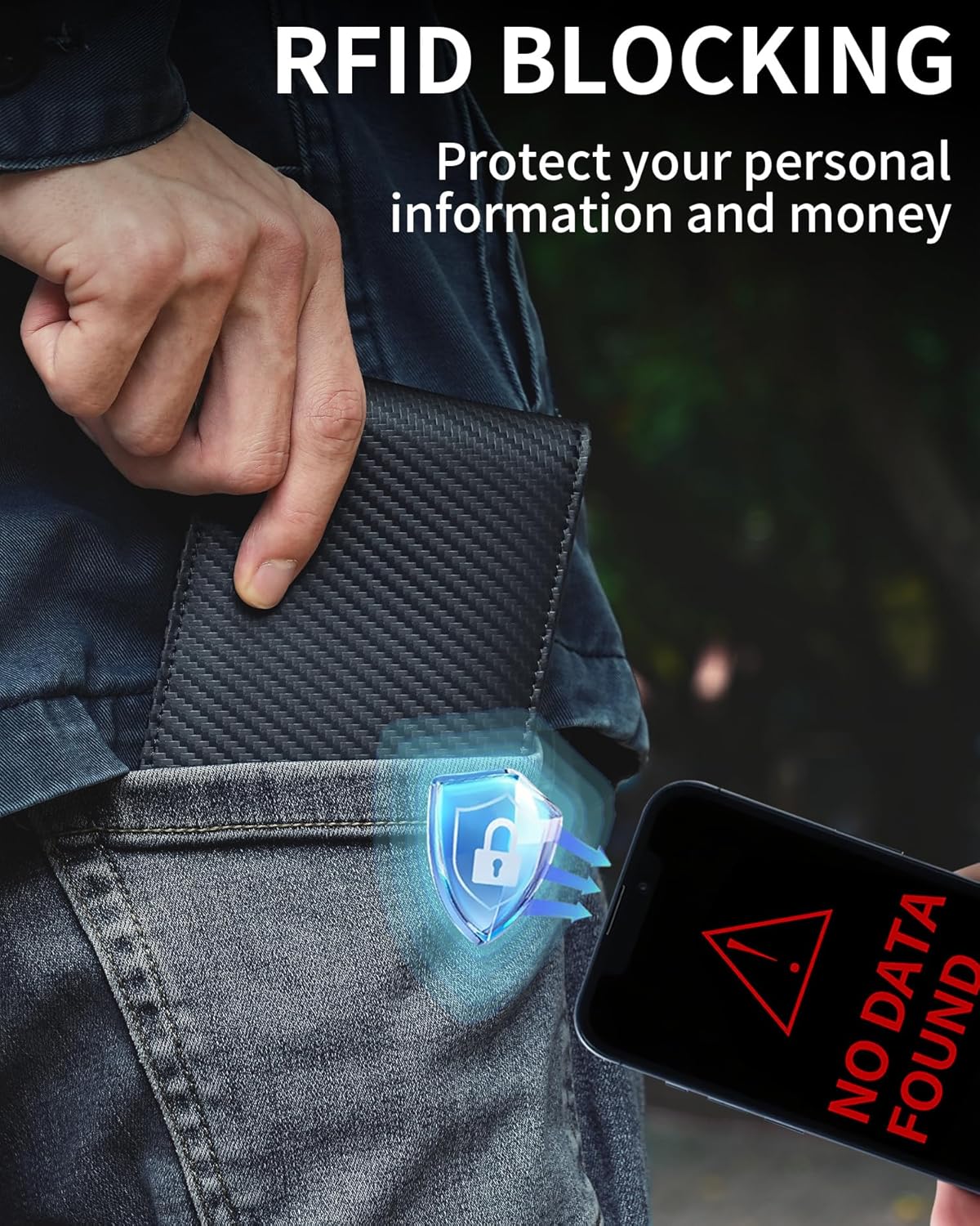 Mens Wallet Genuine Leather Bifold RFID Blocking Wallet for Men with 2 ID Windows 12 Card Holders 2 cash pockets 1 Gift Box - Image 4