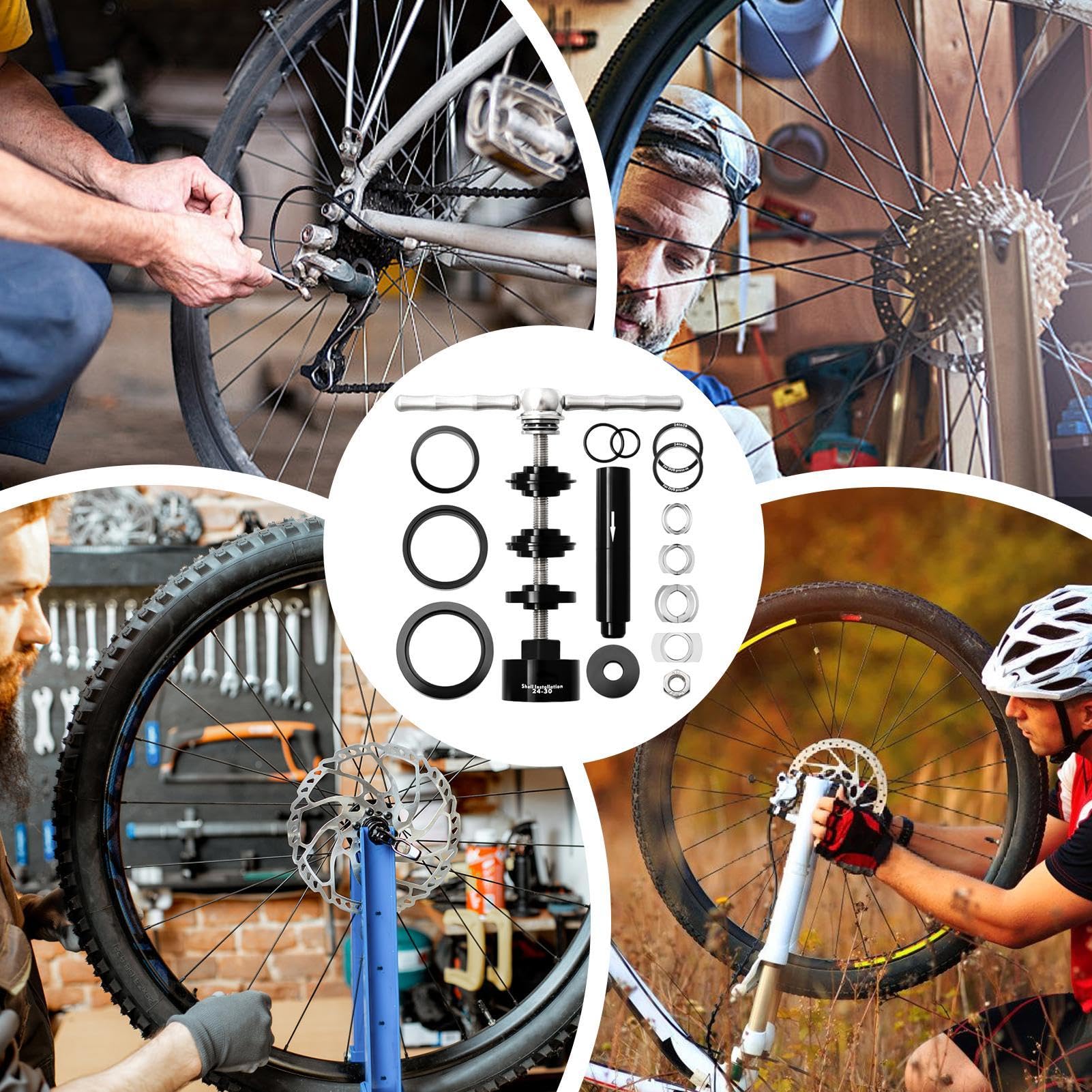Generisch Fahrrad-Headset-Presswerkzeug, BB-Tretlager-Werkzeug - Mehrzweck | Lagerpresswerkzeug aus Aluminiumlegierung,Werkzeugsatz zum Entfernen des Innenlagers für BB86, BB30, BB91, BB92, PF30